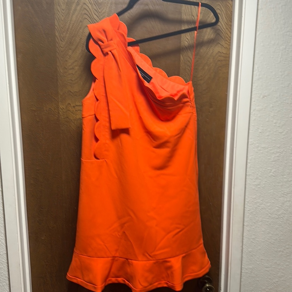Orange one shoulder Victoria Beckham Dress (size M)